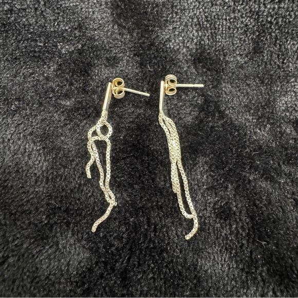 Saviano Silver Chain Earrings - Picture 5 of 7